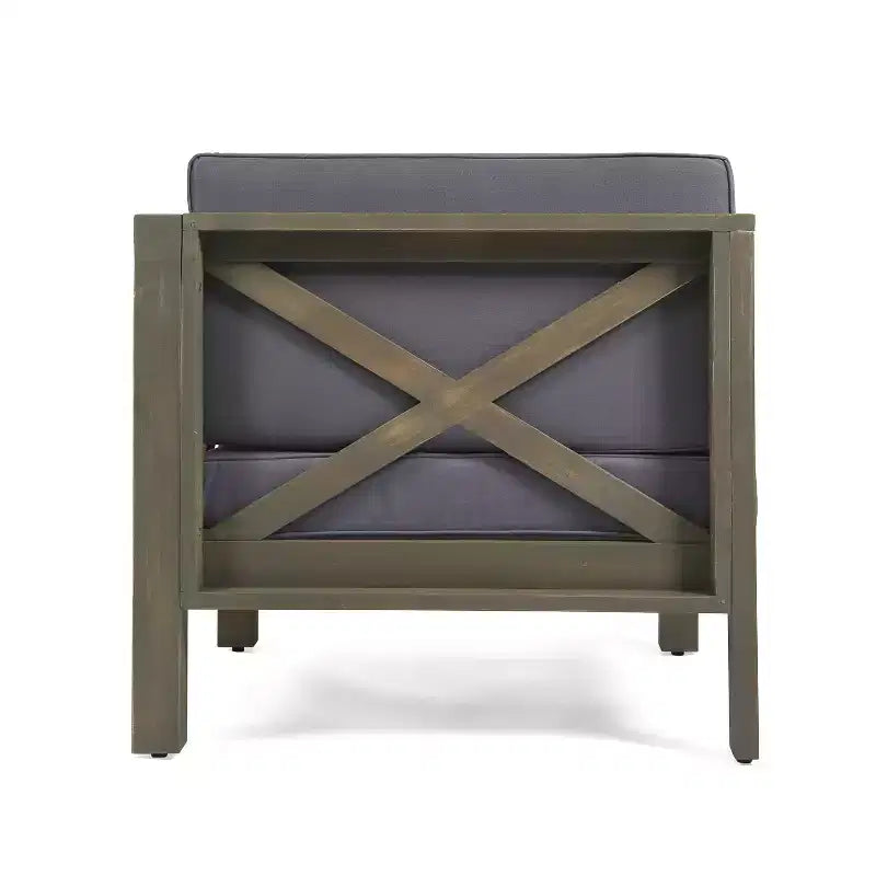 Christopher Knight Home Brava Ensemble de conversation d'extérieur 4 places en bois d'acacia avec coussins