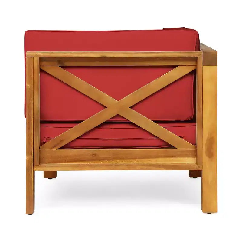 Christopher Knight Home Brava Ensemble de conversation d'extérieur 4 places en bois d'acacia avec coussins