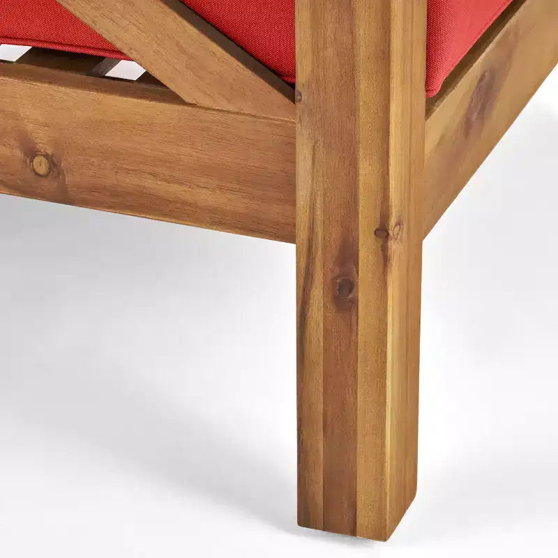 Christopher Knight Home Brava Ensemble de conversation d'extérieur 4 places en bois d'acacia avec coussins
