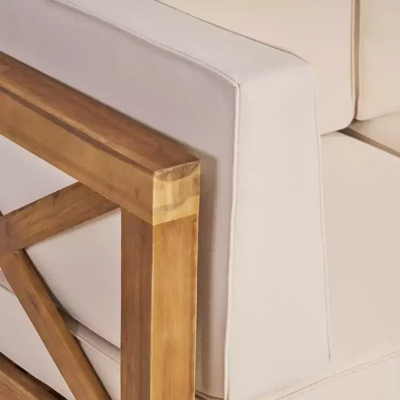 Christopher Knight Home Brava Ensemble de conversation d'extérieur 4 places en bois d'acacia avec coussins