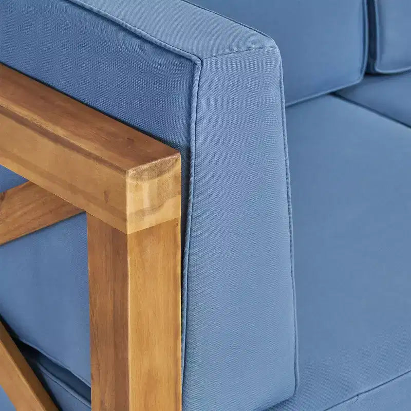 Christopher Knight Home Brava Ensemble de conversation d'extérieur 4 places en bois d'acacia avec coussins