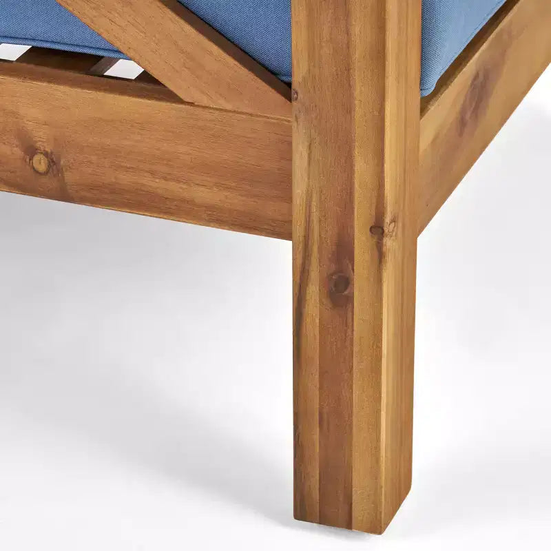 Christopher Knight Home Brava Ensemble de conversation d'extérieur 4 places en bois d'acacia avec coussins
