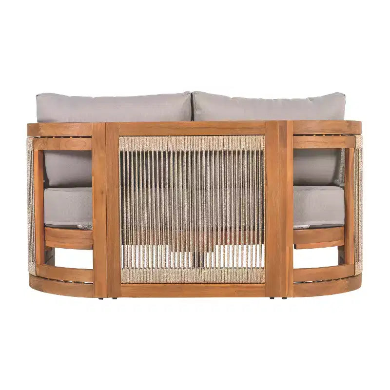 Christopher Knight Home Mads Ensemble de 4 fauteuils d'extérieur en bois d'acacia courbé avec corde tressée