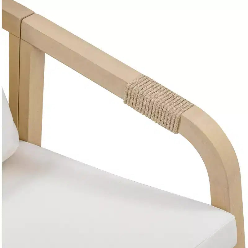 Ensemble de salle à manger d'extérieur en bois 5 pièces avec coussins, bois d'eucalyptus naturel - Teamson Home : Sièges avec coussins épais et grande table à manger