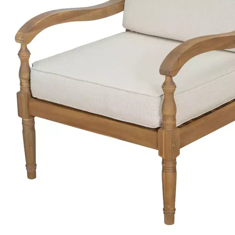 Christopher Knight Home Pendry Ensemble de conversation d'extérieur 4 pièces en bois d'acacia avec coussins résistants à l'eau