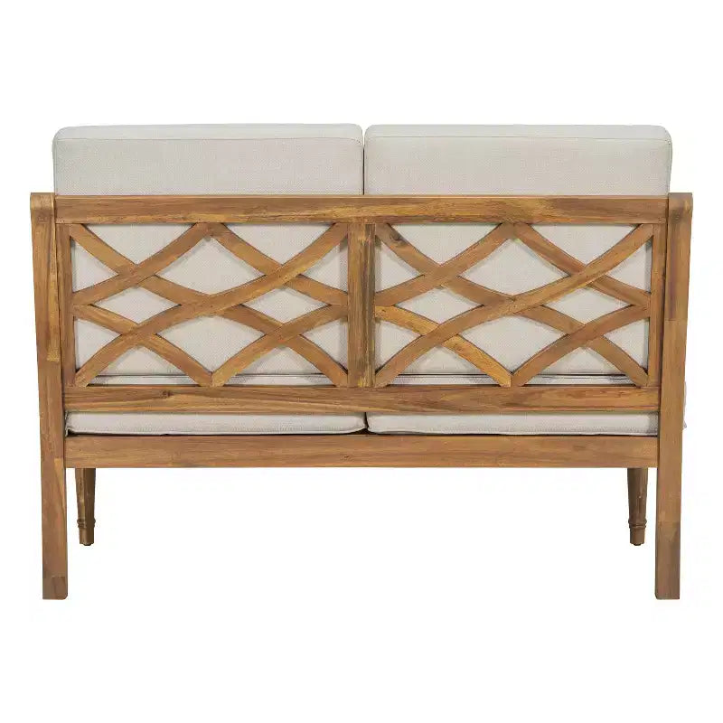 Christopher Knight Home Pendry Ensemble de conversation d'extérieur 4 pièces en bois d'acacia avec coussins résistants à l'eau