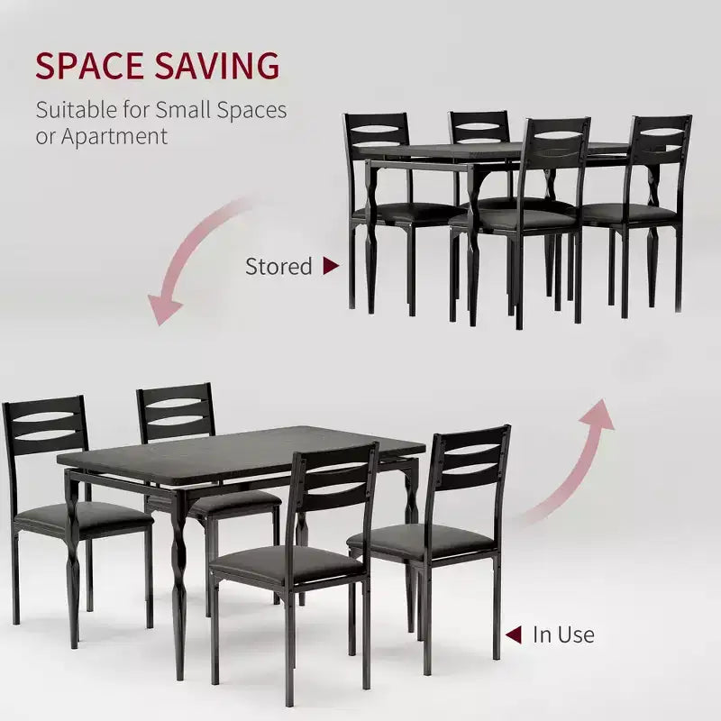 Ensemble de salle à manger 5 pièces, table et chaises de salle à manger de style industriel pour 4 personnes