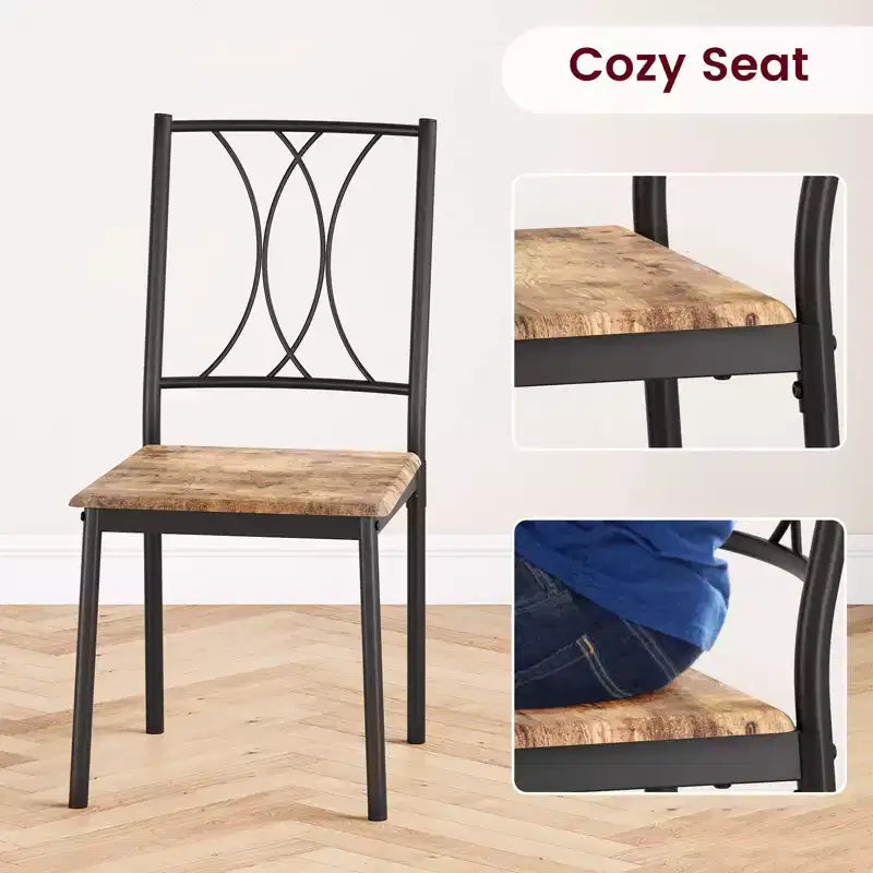 Ensemble Table et Chaises de Salle à Manger pour 4 Personnes, Table à Manger Rectangulaire avec 4 Chaises Rembourrées pour Petits Espaces, Appartement, Petit Déjeuner