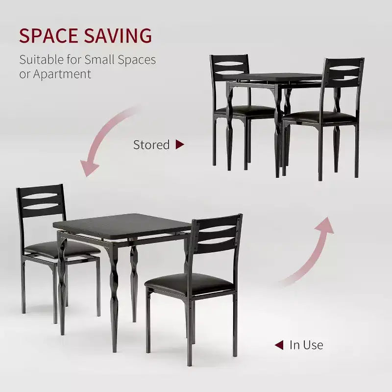 Ensemble table à manger 3 pièces avec pieds en métal en spirale, ensemble compact table et 2 chaises pour petits espaces, ensemble de salle à manger industriel rustique, marron
