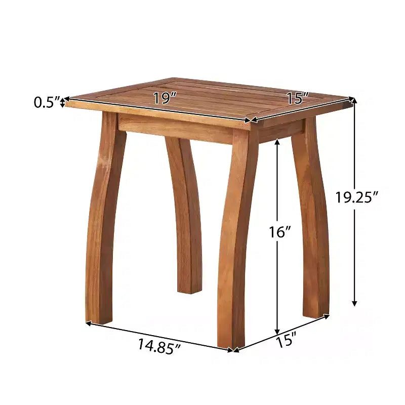 Christopher Knight Home Callum Chaises de club de patio 3 pièces transitionnelles en bois d'acacia avec table d'appoint rectangulaire