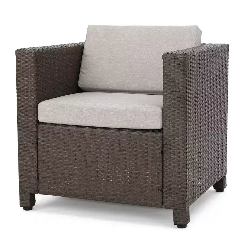 Ensemble de conversation Christopher Knight Home Parker 8 pièces en rotin et aluminium avec table basse