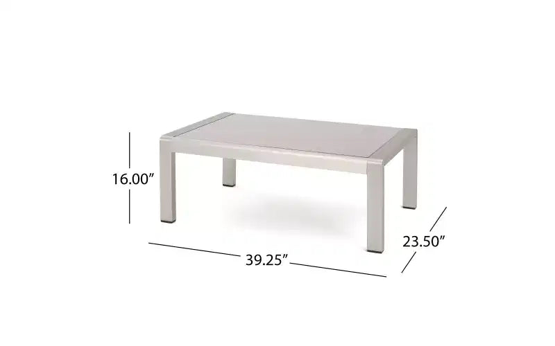 GDFStudio George - Salon de jardin en aluminium 4 places avec coussins pour l'extérieur