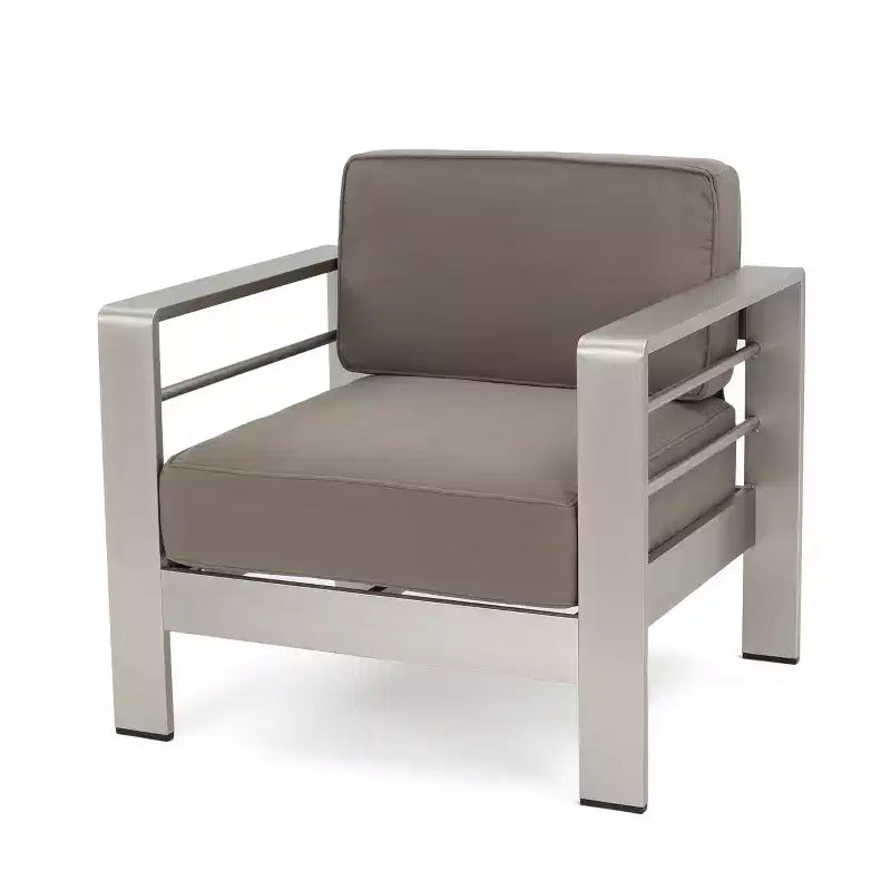 GDFStudio George - Salon de jardin en aluminium 4 places avec coussins pour l'extérieur