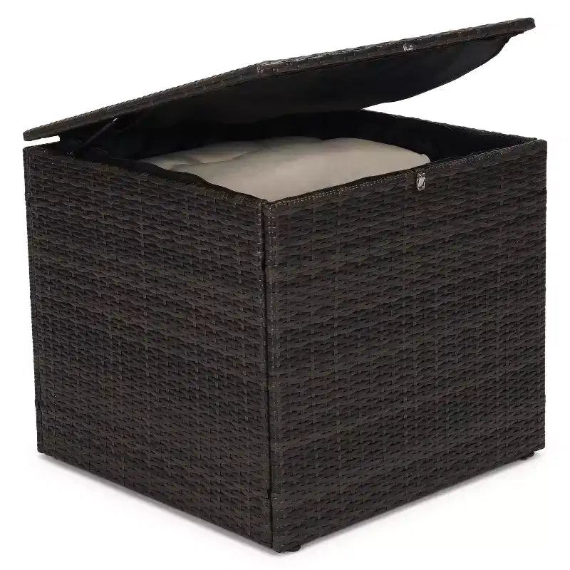 Ensembles de conversation 5 pièces pour patio avec coussins, table basse de rangement et table d'appoint