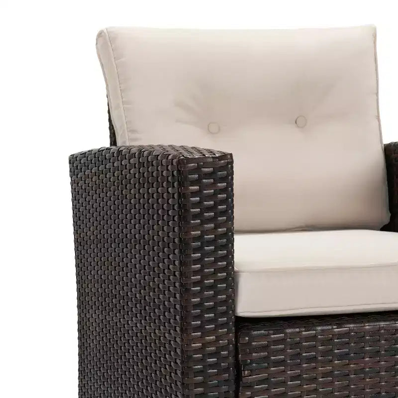 Ensembles de conversation 5 pièces pour patio avec coussins, table basse de rangement et table d'appoint