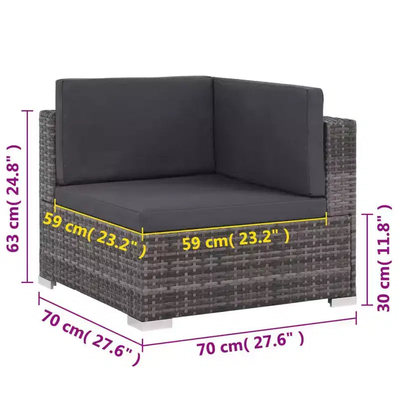 vidaXL Ensemble de canapés gris et gris foncé
