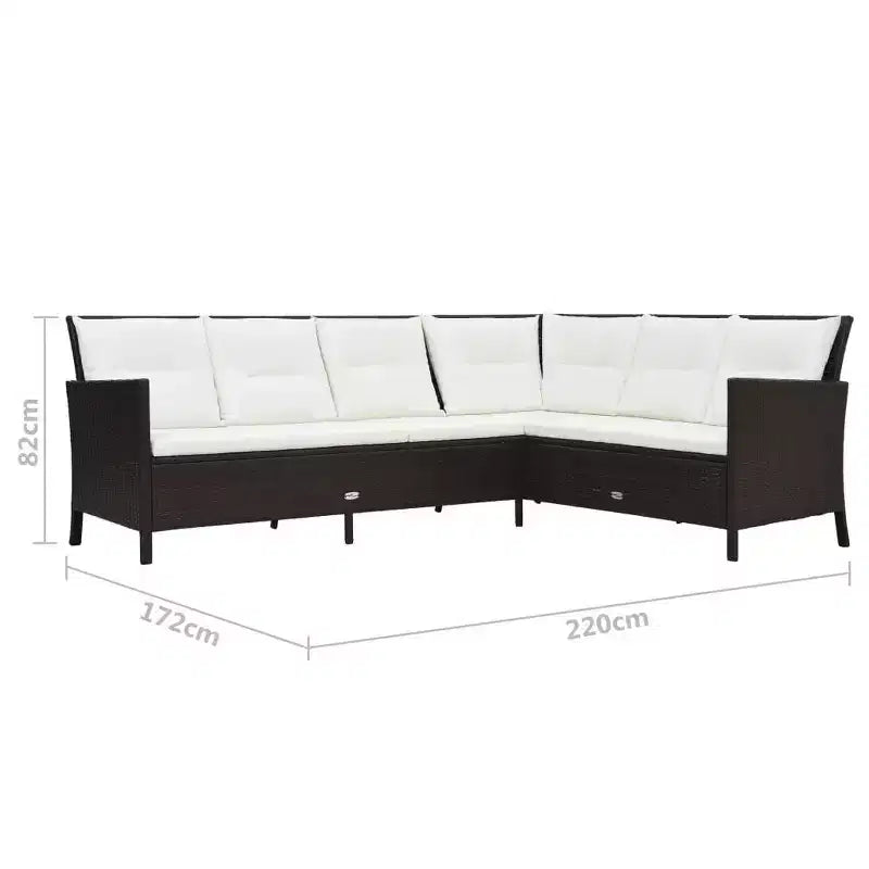 vidaXL Salon de jardin marron, blanc crème
