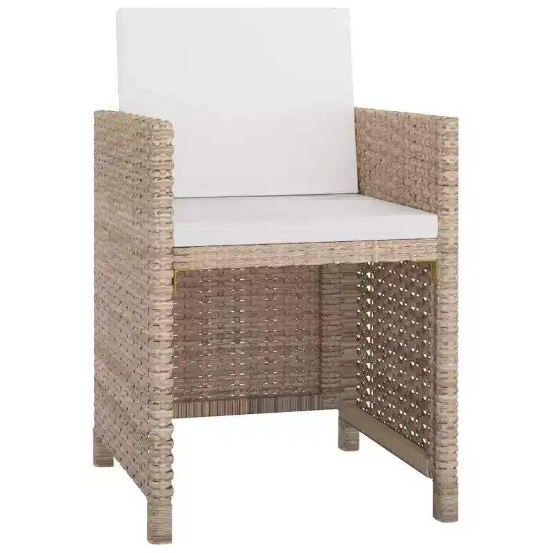 vidaXL Ensemble de salle à manger d'extérieur Beige, rotin synthétique crème, polyester, verre