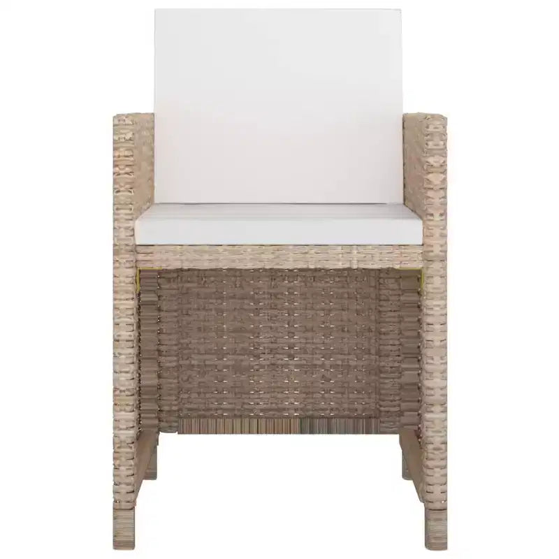 vidaXL Ensemble de salle à manger d'extérieur Beige, rotin synthétique crème, polyester, verre