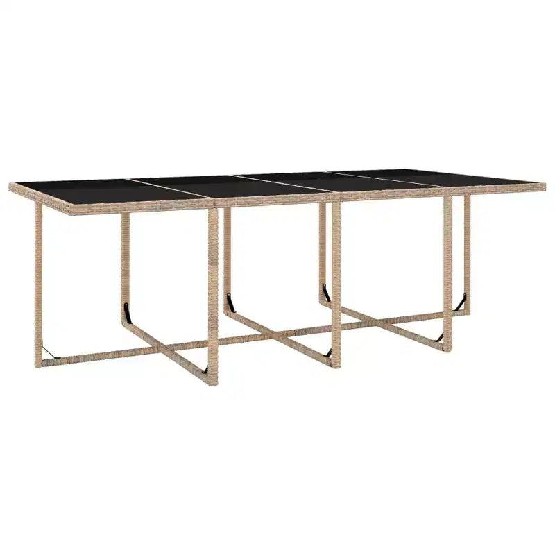 vidaXL Ensemble de salle à manger d'extérieur Beige, rotin synthétique crème, polyester, verre