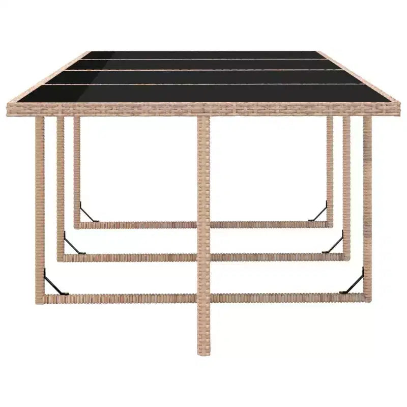 vidaXL Ensemble de salle à manger d'extérieur Beige, rotin synthétique crème, polyester, verre