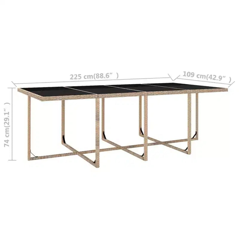 vidaXL Ensemble de salle à manger d'extérieur Beige, rotin synthétique crème, polyester, verre