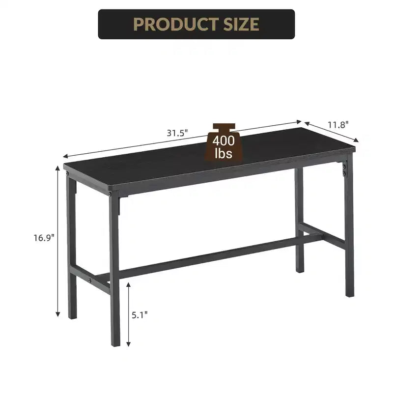 Ensemble table et chaises de salle à manger CuisinSmart pour 4 personnes, table de cuisine avec 2 bancs, ensemble de salle à manger avec porte-bouteilles, marron, noir, gris