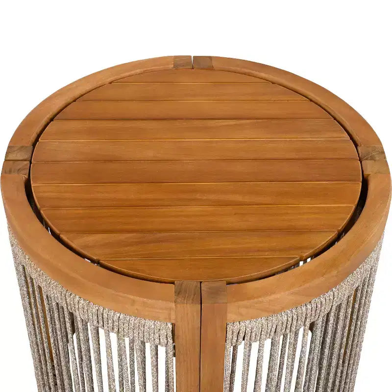 Christopher Knight Home Krizzix Ensemble de 3 pièces de mobilier d'extérieur bohème en bois d'acacia et corde tressée avec coussins