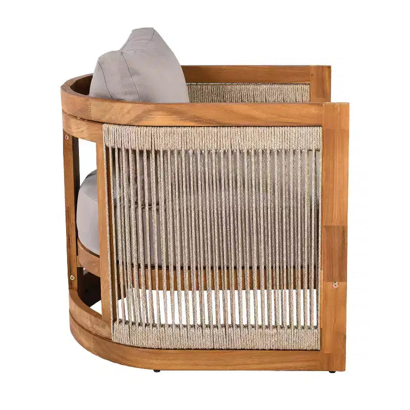Christopher Knight Home Krizzix Ensemble de 3 pièces de mobilier d'extérieur bohème en bois d'acacia et corde tressée avec coussins