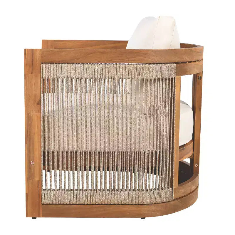 Christopher Knight Home Krizzix Ensemble de 3 pièces de mobilier d'extérieur bohème en bois d'acacia et corde tressée avec coussins