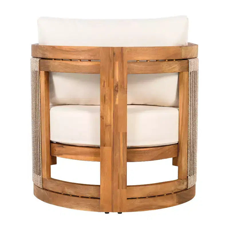 Christopher Knight Home Krizzix Ensemble de 3 pièces de mobilier d'extérieur bohème en bois d'acacia et corde tressée avec coussins