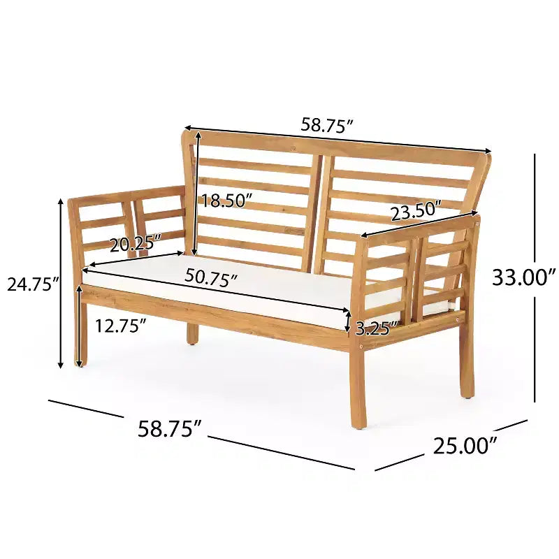 Christopher Knight Home Caydon Salon de jardin 8 places en bois d'acacia avec coussins