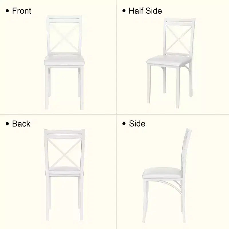 VECELO Ensemble table et 4 chaises de salle à manger, dînette en faux marbre avec 4 chaises pour cuisine, petit espace, noir/blanc