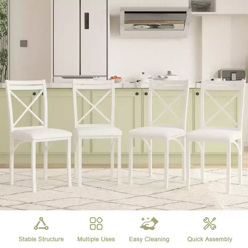 VECELO Ensemble table et 4 chaises de salle à manger, dînette en faux marbre avec 4 chaises pour cuisine, petit espace, noir/blanc