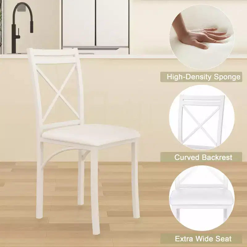 VECELO Ensemble table et 4 chaises de salle à manger, dînette en faux marbre avec 4 chaises pour cuisine, petit espace, noir/blanc