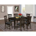 HomeStock Belmont Dining Room Set- Dinette Table And 6 Dining Chairs, Cappuccino