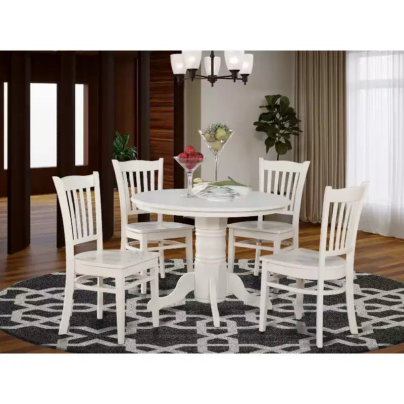 HomeStock Belmont 5-Piece Kitchen Table Set, White