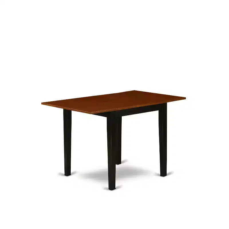 Ensemble de salle à manger Belmont HomeStock 5 pièces – 4 chaises en bois, une élégante table à manger en bois – Siège de chaise en bois finition cerisier – Structure en bois finition noire
