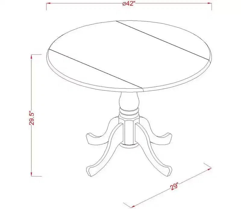 HomeStock Belmont, table de cuisine ronde de 42 po avec deux rallonges de 9 po et quatre chaises Parson avec pieds noirs et tissu en lin Shitake
