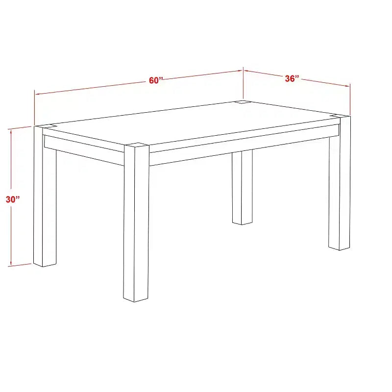 Ensemble de salle à manger moderne 5 pièces HomeStock Belmont – 4 chaises de salle à manger, table à manger en bois – Siège en tissu de lin gris, dossier haut (Finition Noyer Antique)