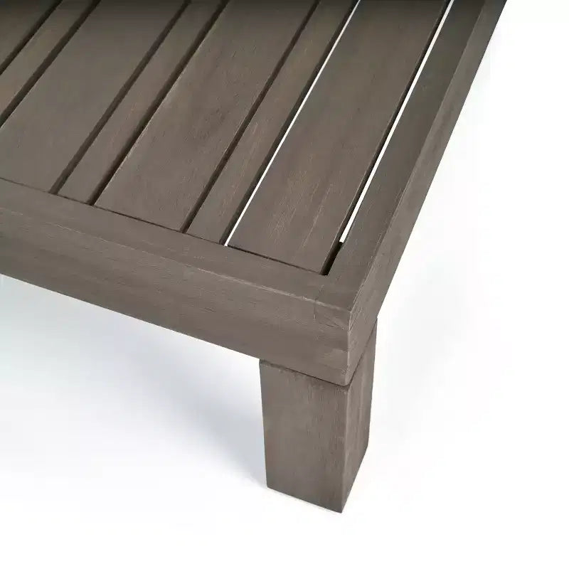 GDFStudio Elowen Ensemble 3 pièces de conversation d'extérieur à accoudoir droit en bois d'acacia et tissu déperlant avec dossier en X