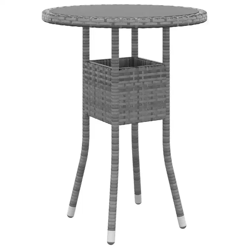 vidaXL Salon de Jardin avec Table et Chaises Gris, Rotin synthétique Gris Foncé 3 Pièces