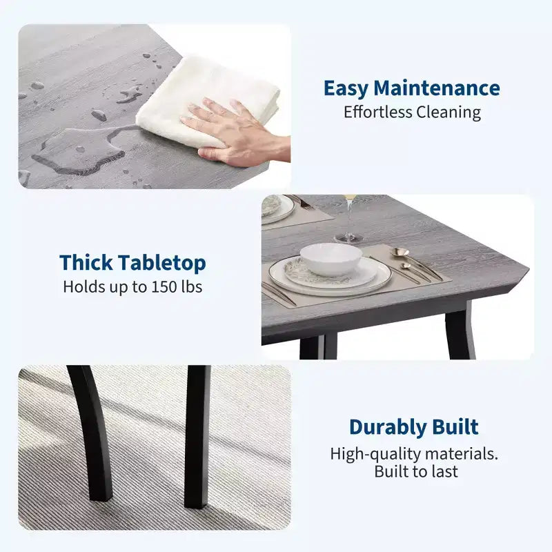 Ensemble table de salle à manger 4 places, table de cuisine à cadre métallique avec 2 bancs rembourrés, ensemble de 3 meubles de salle à manger pour appartement, studio, maison