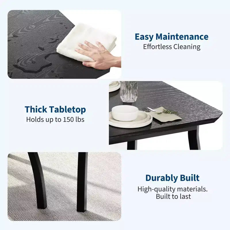 Ensemble table de salle à manger 4 places, table de cuisine à cadre métallique avec 2 bancs rembourrés, ensemble de 3 meubles de salle à manger pour appartement, studio, maison
