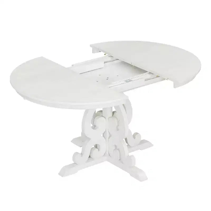 Ensemble de salle à manger rétro 5 pièces avec table extensible et 4 chaises rembourrées, rallonge de 40 cm, idéal pour la cuisine et la salle à manger