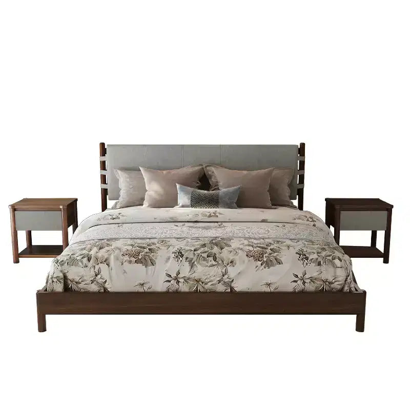 Christopher Knight Home Eliana Lit Plateforme en Bois 3 Pièces Style Mid-Century Moderne avec Tête de Lit et Tables de Chevet