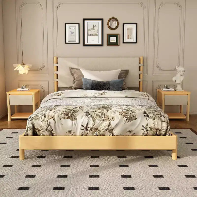 Christopher Knight Home Eliana Mid Century Moern 3-Piece Wood Platform Bed with Headboard and Nightstands
