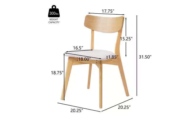 Christopher Knight Home Adrian Ensemble de salle à manger 5 pièces en bois de style moderne du milieu du siècle avec chaises rembourrées