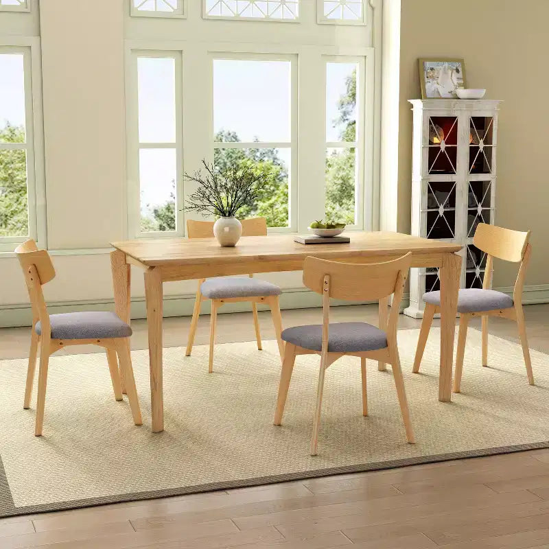 Christopher Knight Home Adrian Ensemble de salle à manger 5 pièces en bois de style moderne du milieu du siècle avec chaises rembourrées