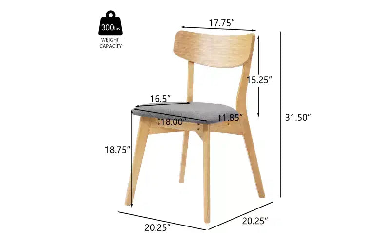 Christopher Knight Home Adrian Ensemble de salle à manger 5 pièces en bois de style moderne du milieu du siècle avec chaises rembourrées